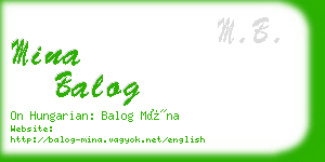 mina balog business card